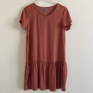 Aerie Faux Silk Short Sleeve Dress